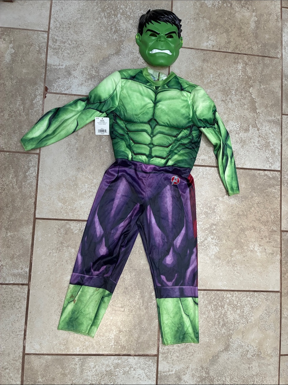 Marvel Hulk Green & Purple Muscle Costume with Mask
